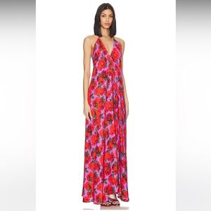 The New Arrivals by Ilkyaz Ozel VALERIA MAXI DRESS IN FLORAL LILAC Size Small